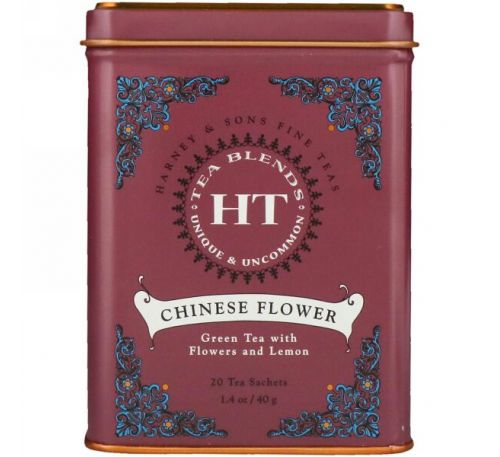 Harney & Sons, Китайский цветок, 20 чайных пакетиков, 1.4 унций (40 г)
