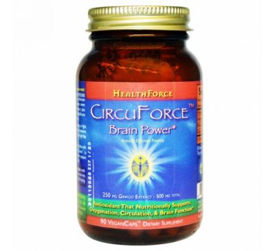 HealthForce Superfoods, CircuForce, сила для мозга, 90 капсул на растительной основе