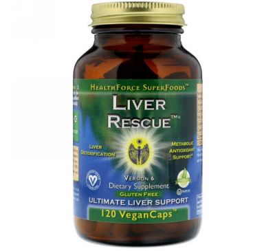 HealthForce Superfoods, Liver Rescue, версия 6, 120 веганских таблеток