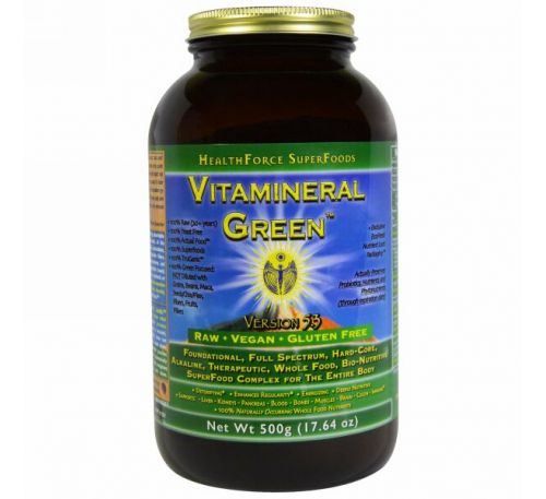HealthForce Superfoods, Vitamineral Green, версия 5.3, 17,64 унции (500 г)