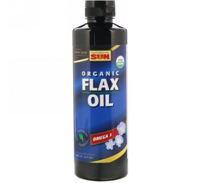Health From The Sun, Organic, Omega-3, Flax Oil, 16 fl oz (473 ml)