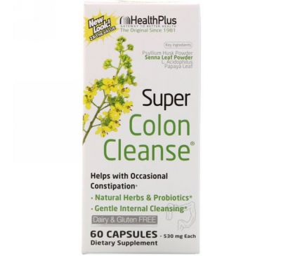 Health Plus, Super Colon Cleanse, 530 мг, 60 капсул