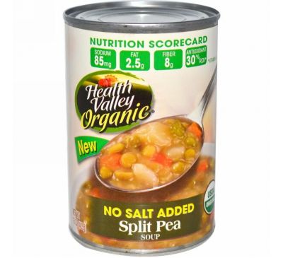 Health Valley, Органический гороховый суп, без добавления соли 15 унции (425 г)