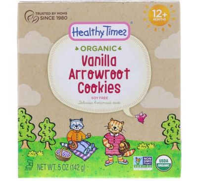 Healthy Times, Органические печенья из муки аррорут, ванильный вкус, для малышей то года, 5 унций (142 г)