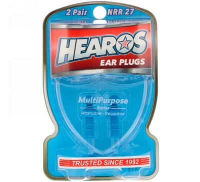 Hearos, Ear Plugs, Multi-Purpose Series , 2 Pair + Free Case