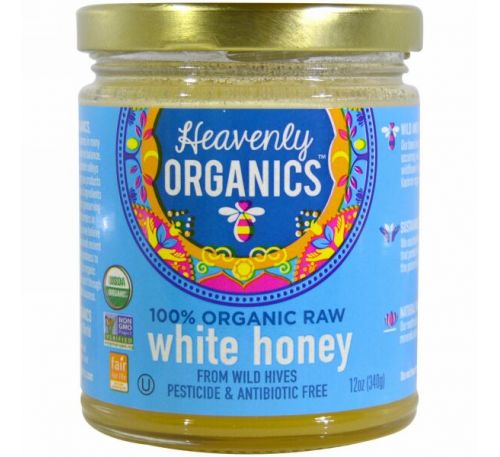 Heavenly Organics, 100% органический сырой белый мед, 12 унций (340 г)