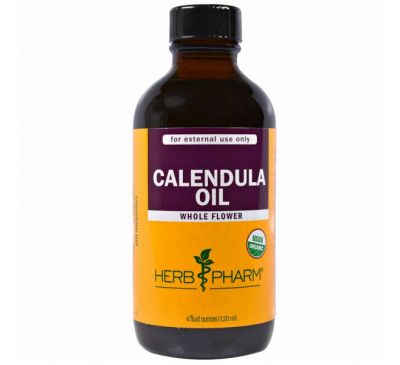 Herb Pharm, Органическое масло календулы, 4 жидких унции (120 мл)