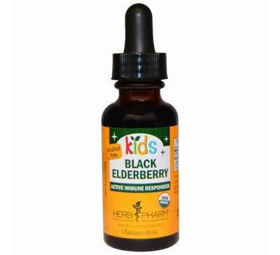 Herb Pharm, Сироп для детей из бузины черной, безалкогольный, 1 жидкая унция (30 мл)