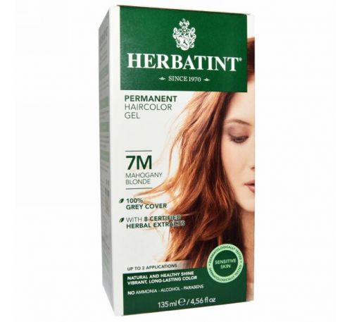 Herbatint, Стойкий гель-краска для волос, 7М, красный блонд, 4,56 жидких унций (135 мл)