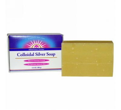 Heritage Store, Мыло Colloidal Silver Soap, 100 г