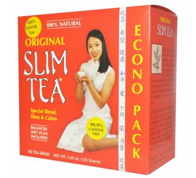 Hobe Labs, Чай для похудения Slim Tea, оригинальный, 60 пакетиков, 4,20 унции (120 г)