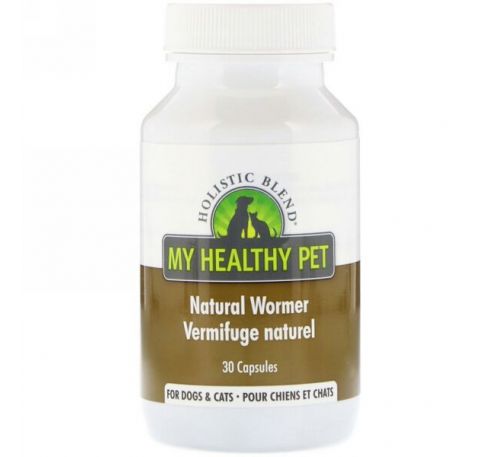 Holistic Blend, My Healthy Pet, Natural Wormer, For Dogs & Cats, 30 Capsules