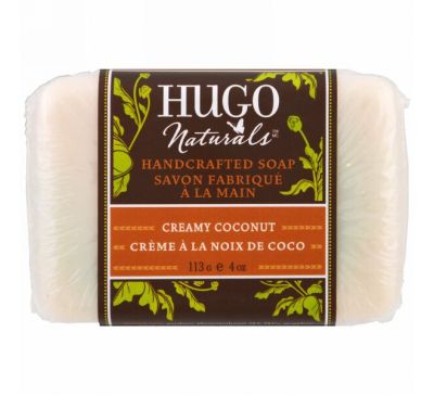 Hugo Naturals, Мыло ручной работы, сливочный кокос, 4 унции (113 г)