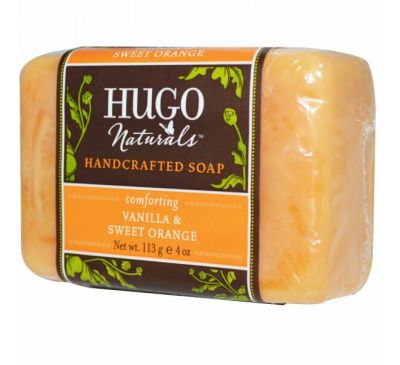 Hugo Naturals, Мыло ручной работы, ваниль и сладкий апельсин, 4 унции (113 г)