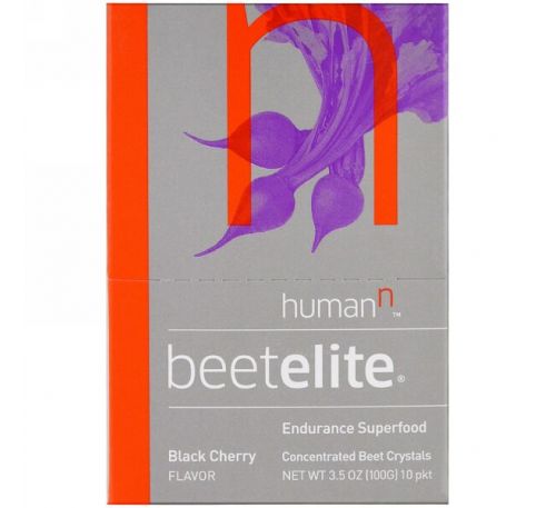 HumanN, Beetelite, со вкусом черной вишни, 10 пакетиков, 3,5 унции (100 г)