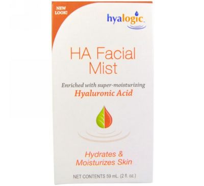 Hyalogic LLC, HA, спрей-дымка для лица с гиалуроновой кислотой, 2 унции (59 мл)