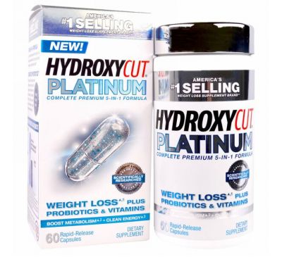 Hydroxycut, "Hydroxycut платинум", пищевая добавка для снижения веса, 60 быстродействующих капсул
