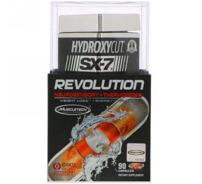 Hydroxycut, Революция SX-7, нейросенсорная + термогенная, 90 капсул