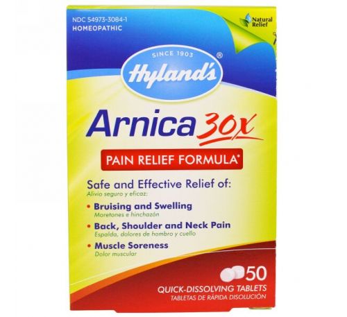 Hyland's, Арника 30X, 50 Быстрорастворимых таблеток