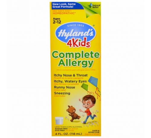 Hyland's, Complete Allergy 4 Kids, 4 жидких унций (118 мл)