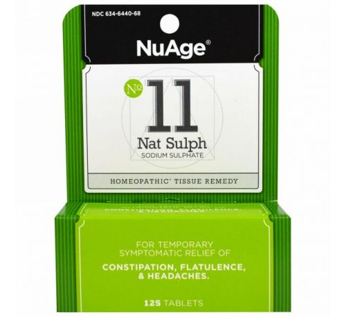 Hyland's, NuAge, № 11 Nat Sulph (сульфат натрия), 125 таблеток