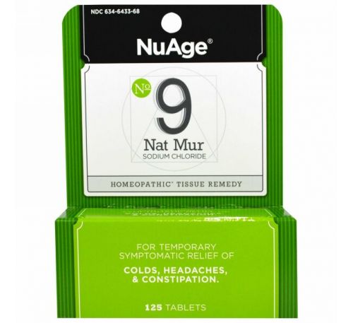 Hyland's, NuAge, № 9 Nat Mur (хлорид натрия), 125 таблеток