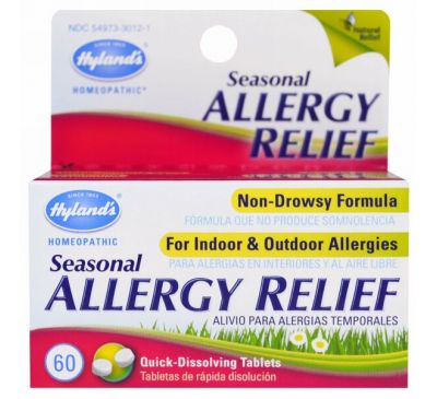 Hyland's, Средство для избавления от сезонной аллергии, 60 быстро растворяющихся таблеток