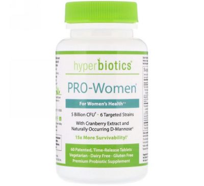 Hyperbiotics, PRO-Women, 5 Billion CFU, 60 Time-Release Tablets