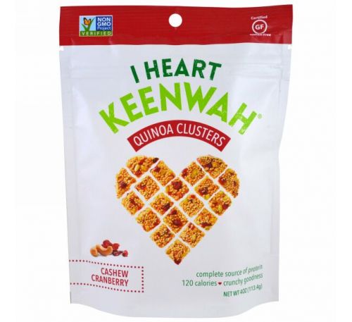 I Heart Keenwah, Кластеры киноа, кешью и клюква, 113,4 г (4 унции)