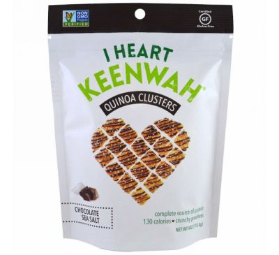 I Heart Keenwah, Кусочки с киноа, Шоколад и морская соль, 4 унции (113,4 г)