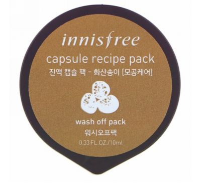 Innisfree, Ночная капсульная маска Capsule Recipe Pack, вулканический пепел, 0,33 ж. унц. (10 мл)