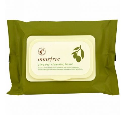 Innisfree, Очищающие салфетки Olive Real, 30 салфеток, (150 г)