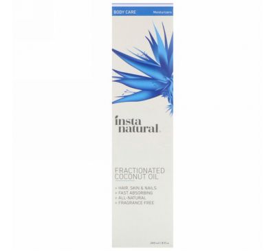 InstaNatural, Низкомолекулярное кокосовое масло, формула для кожи для ванны и красоты, 240 мл