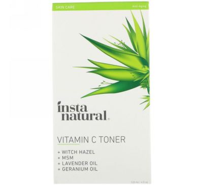 InstaNatural, Vitamin C Facial Toner with Witch Hazel, Alcohol-Free, 4 fl oz (120 ml)