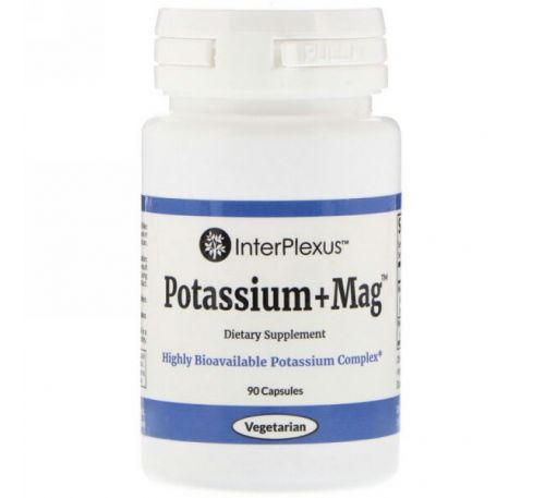 InterPlexus Inc., Potassium+Mag, 90 капсул