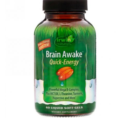 Irwin Naturals, Brain Awake Quick Energy, 60 Liquid Soft-Gels