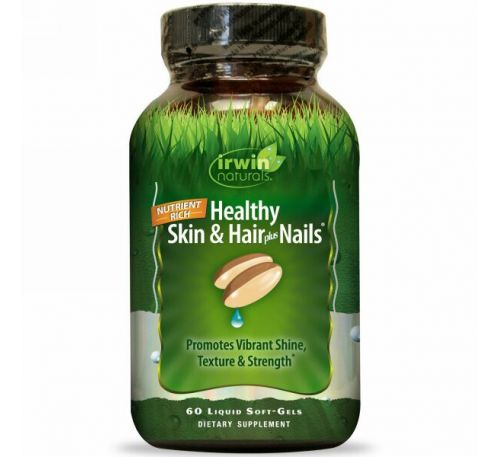 Irwin Naturals, Здоровая кожа и волосы плюс ногти, 60 жидких гелевых капсул