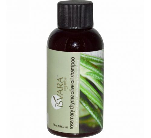 Isvara Organics, Шампунь, розмарин тимьян оливковое масло, 3 жидких унции (88.72 мл)