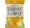Jakemans, Леденцы от кашля Throat & Chest со вкусом меда и лимона, 30 леденцов