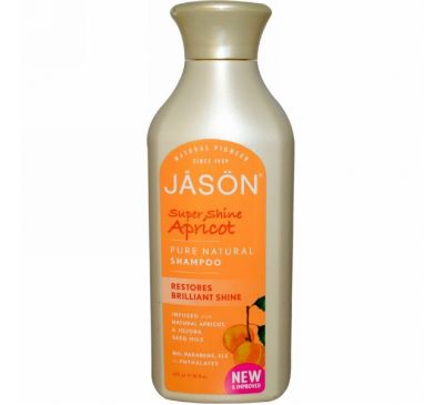 Jason Natural, Чистый, натуральный шампунь, супер блеск, абрикос, 16 жидких унций (473 мл)