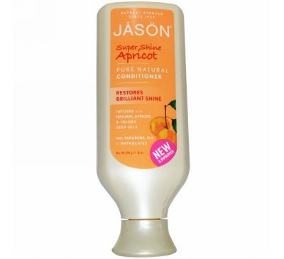 Jason Natural, Чистый натуральный кондиционер для супер блеска с абрикосом, 454 г