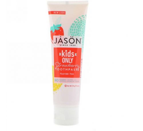 Jason Natural, Только для детей! Зубная паста со вкусом клубники, 119 г