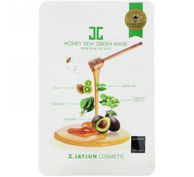 Jayjun Cosmetic, Зеленая маска с нектаром, 1 маска, 25 мл