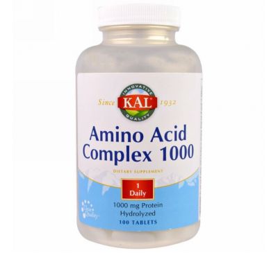 KAL, Amino Acid Complex 1000, 1000 mg, 100 Tablets