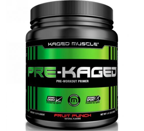 Kaged Muscle, "Pre-Kaged", предтренировочный комплекс со вкусом фруктового пунша, 1,41 фунта (640 г)
