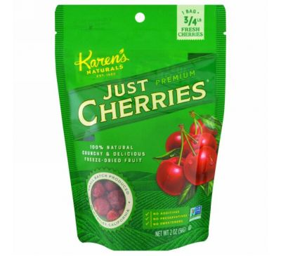 Karen's Naturals, Just Premium Cherries, 2 oz (56 g)