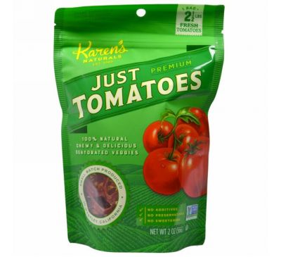 Karen's Naturals, Just Tomatoes, Premium, 2 унции (56 г)