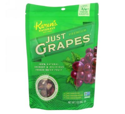 Karen's Naturals, Premium, Just Grapes, 3 oz (84 g)