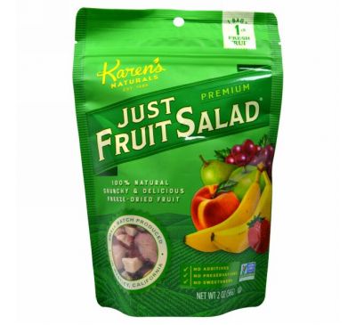 Karen's Naturals, Просто фруктовый салат, Премиум, 2 унции (56 г)