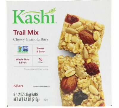 Kashi, Жевательные батончики из мюсли, Trail Mix, 6 батончиков, 35г
